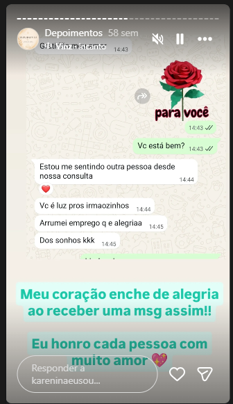 Depoimento real de atendimento 14