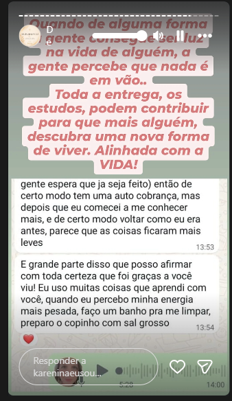Depoimento real de atendimento 19